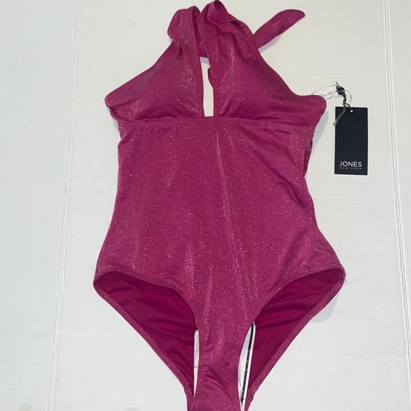 Jones New York | metallic Magenta shimmer Swim One Piece - Picture 3 of 10